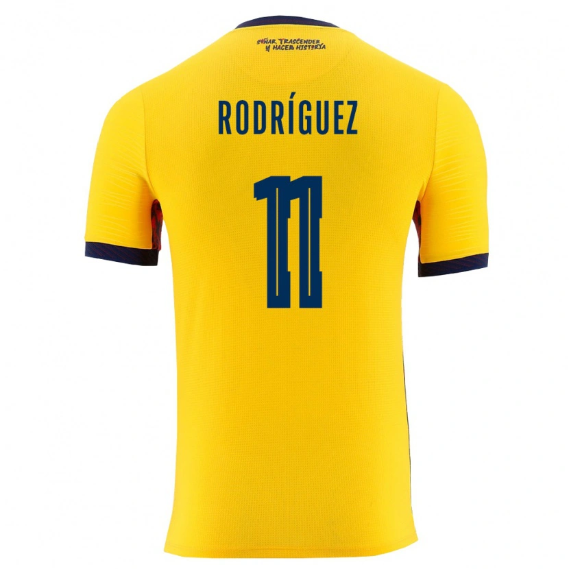 Danxen Niño Camiseta Ecuador Kevin Rodríguez #11 Amarillo Marino 1ª Equipación 26-28 La Camisa México