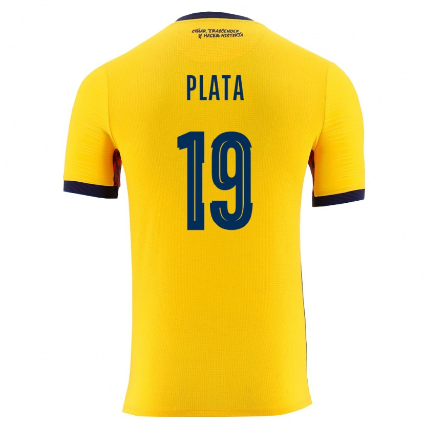 Danxen Niño Camiseta Ecuador Gonzalo Plata #19 Amarillo Marino 1ª Equipación 26-28 La Camisa México