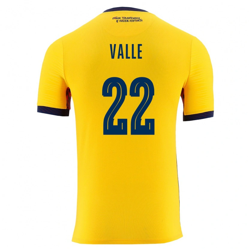 Danxen Niño Camiseta Ecuador Gonzalo Valle #22 Amarillo Marino 1ª Equipación 26-28 La Camisa México