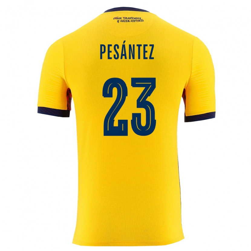 Danxen Niño Camiseta Ecuador Danna Pesantez #23 Amarillo Marino 1ª Equipación 26-28 La Camisa México