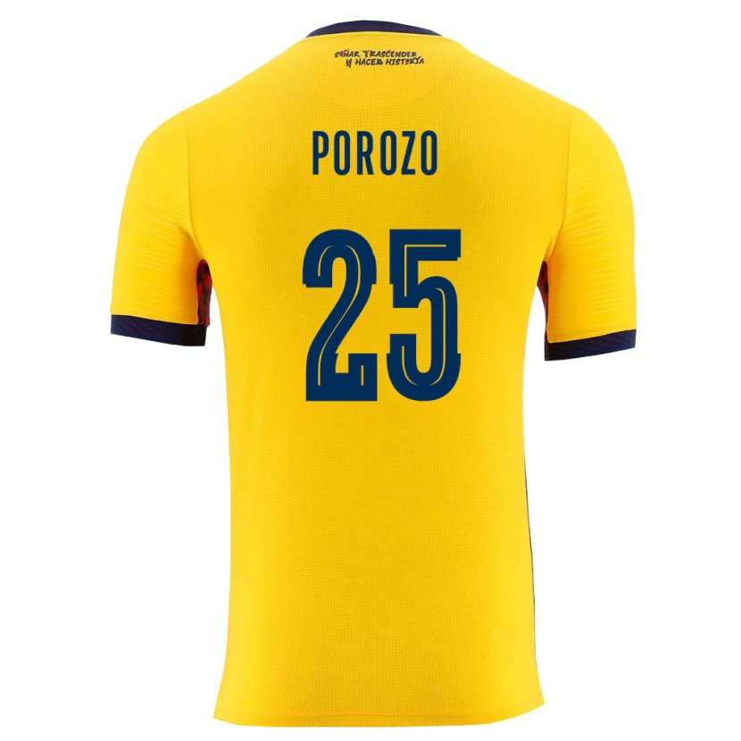 Danxen Niño Camiseta Ecuador Jackson Porozo #25 Amarillo Marino 1ª Equipación 26-28 La Camisa México