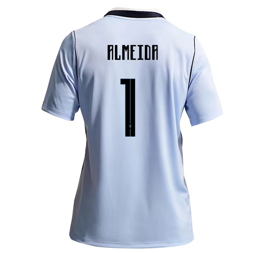 Danxen Niño Camiseta Uruguay Martin Almeida #1 Azul Cielo Blanco 1ª Equipación 26-28 La Camisa México