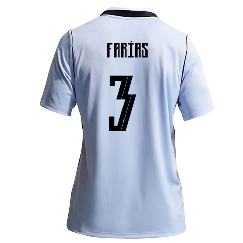Danxen Niño Camiseta Uruguay Daiana Farias #3 Azul Cielo Blanco 1ª Equipación 26-28 La Camisa México