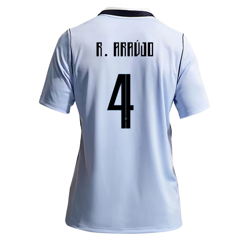 Danxen Niño Camiseta Uruguay Ronald Araujo #4 Azul Cielo Blanco 1ª Equipación 26-28 La Camisa México