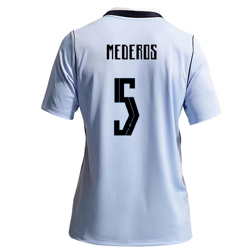 Danxen Niño Camiseta Uruguay Rodrigo Mederos #5 Azul Cielo Blanco 1ª Equipación 26-28 La Camisa México