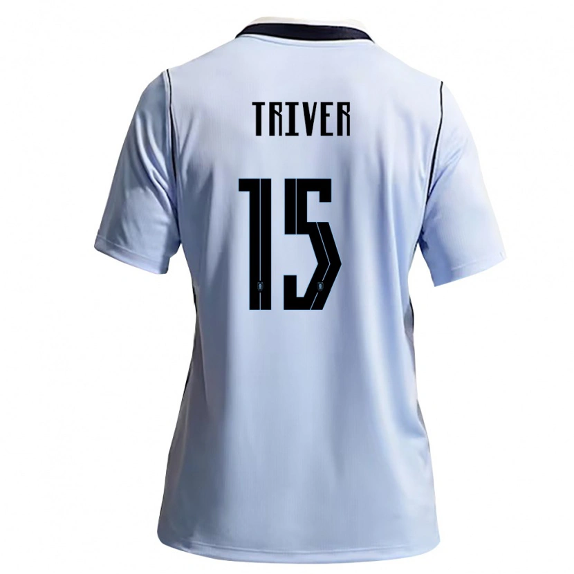 Danxen Niño Camiseta Uruguay Francisco Triver #15 Azul Cielo Blanco 1ª Equipación 26-28 La Camisa México