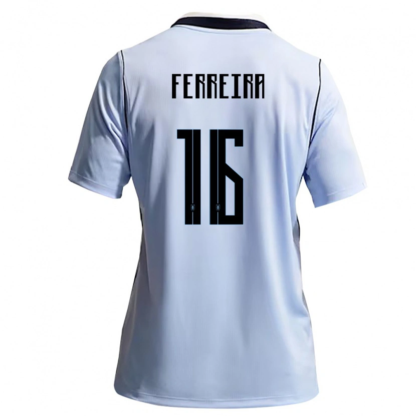 Danxen Niño Camiseta Uruguay Joaquin Ferreira #16 Azul Cielo Blanco 1ª Equipación 26-28 La Camisa México