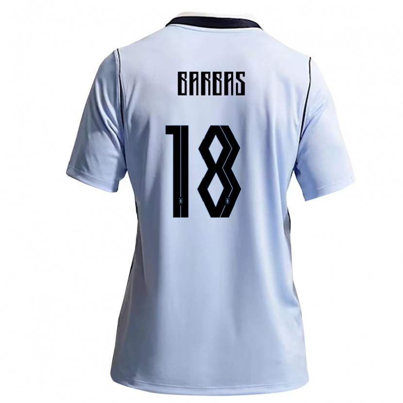 Danxen Niño Camiseta Uruguay Germán Barbas #18 Azul Cielo Blanco 1ª Equipación 26-28 La Camisa México