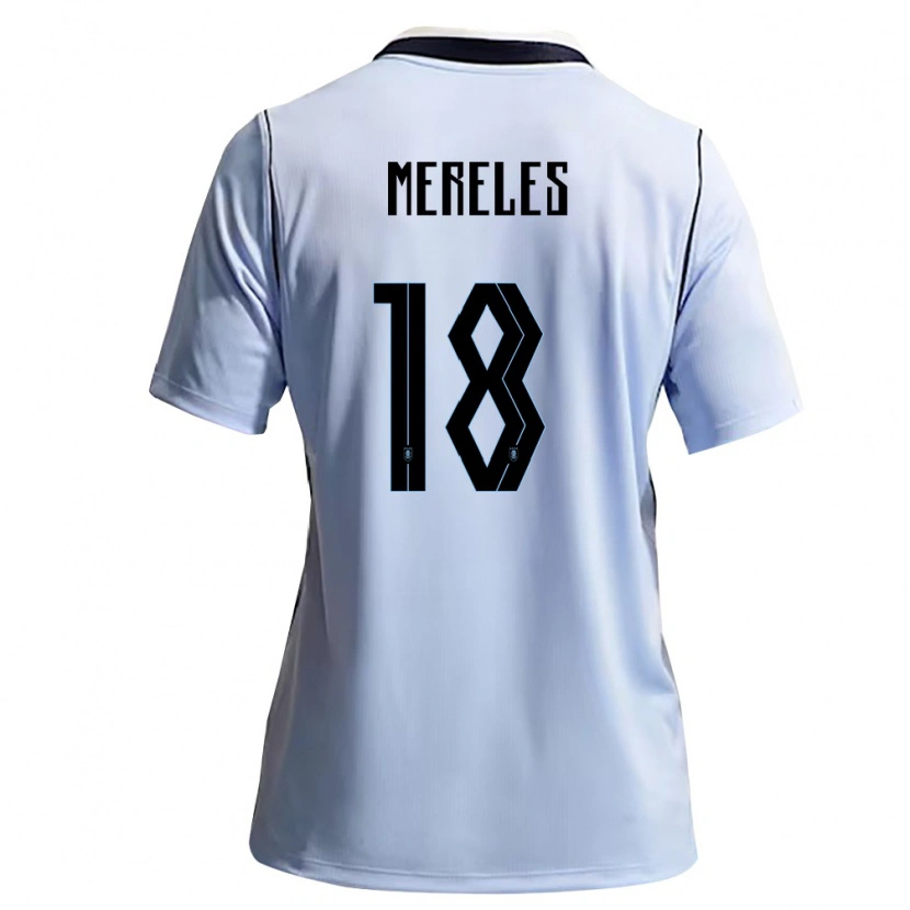 Danxen Niño Camiseta Uruguay Exequiel Mereles #18 Azul Cielo Blanco 1ª Equipación 26-28 La Camisa México