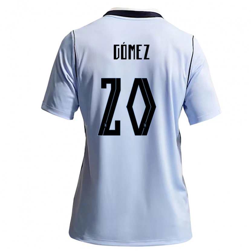 Danxen Niño Camiseta Uruguay Luciana Gomez #20 Azul Cielo Blanco 1ª Equipación 26-28 La Camisa México