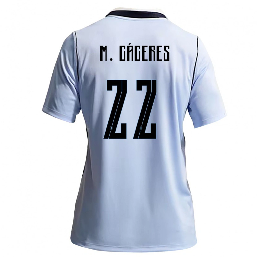 Danxen Niño Camiseta Uruguay Martin Caceres #22 Azul Cielo Blanco 1ª Equipación 26-28 La Camisa México
