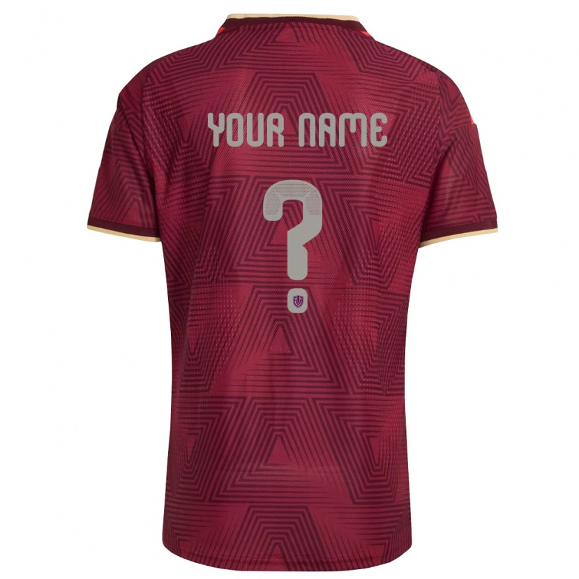Danxen Niño Camiseta Venezuela Su Nombre #0 Borgoña Oro Amarillo 1ª Equipación 26-28 La Camisa México