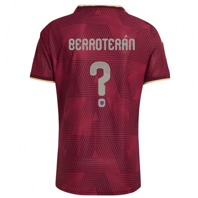 Danxen Niño Camiseta Venezuela Yimvert Berroterán #0 Borgoña Oro Amarillo 1ª Equipación 26-28 La Camisa México