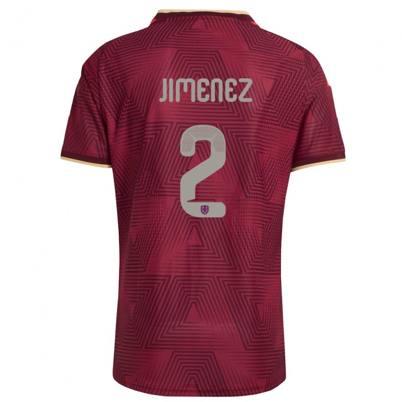 Danxen Niño Camiseta Venezuela Kendys Jimenez #2 Borgoña Oro Amarillo 1ª Equipación 26-28 La Camisa México