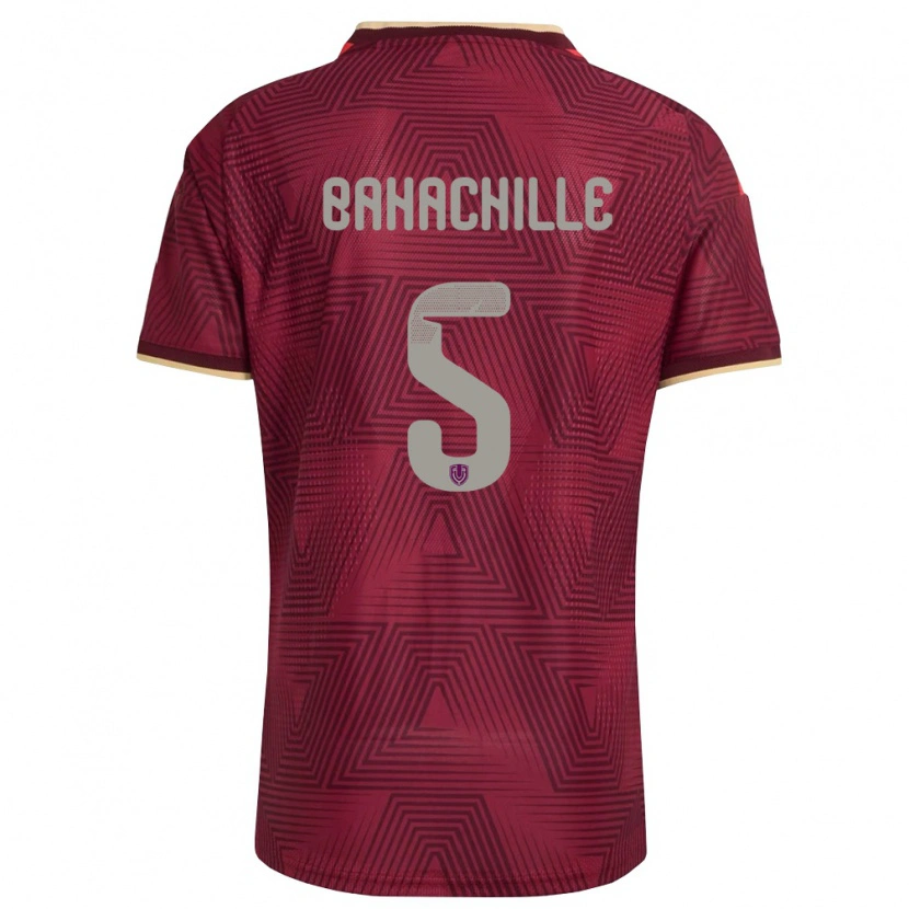 Danxen Niño Camiseta Venezuela Abraham Bahachille #5 Borgoña Oro Amarillo 1ª Equipación 26-28 La Camisa México