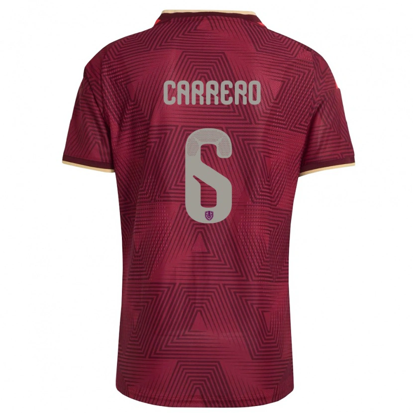 Danxen Niño Camiseta Venezuela Luis Carrero #6 Borgoña Oro Amarillo 1ª Equipación 26-28 La Camisa México