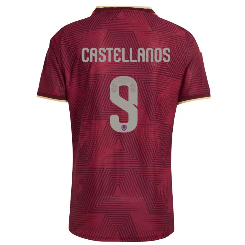 Danxen Niño Camiseta Venezuela Deyna Castellanos #9 Borgoña Oro Amarillo 1ª Equipación 26-28 La Camisa México