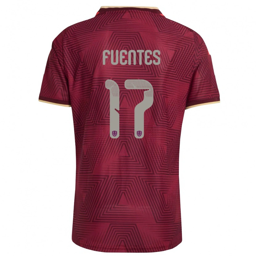 Danxen Niño Camiseta Venezuela Aarón Fuentes #17 Borgoña Oro Amarillo 1ª Equipación 26-28 La Camisa México