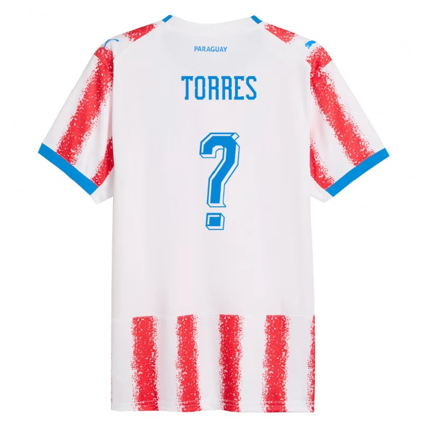 Danxen Niño Camiseta Paraguay Diego Torres #0 Blanco Rojo Azul 1ª Equipación 26-28 La Camisa México