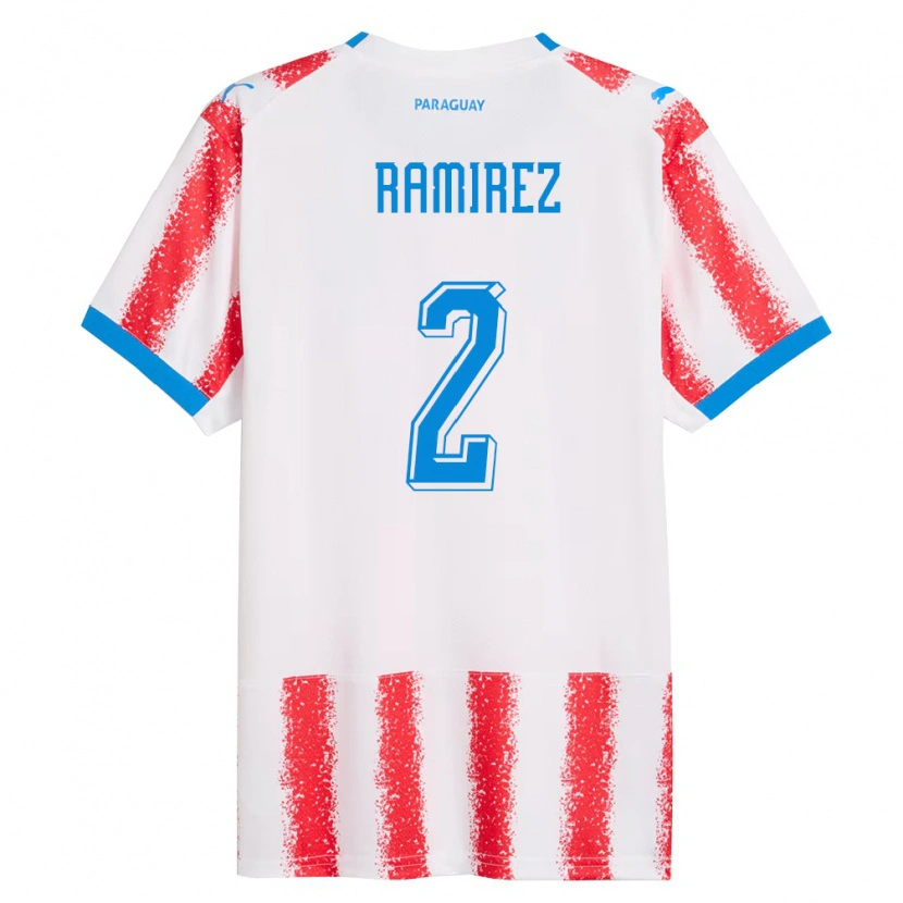 Danxen Niño Camiseta Paraguay Iván Ramírez #2 Blanco Rojo Azul 1ª Equipación 26-28 La Camisa México