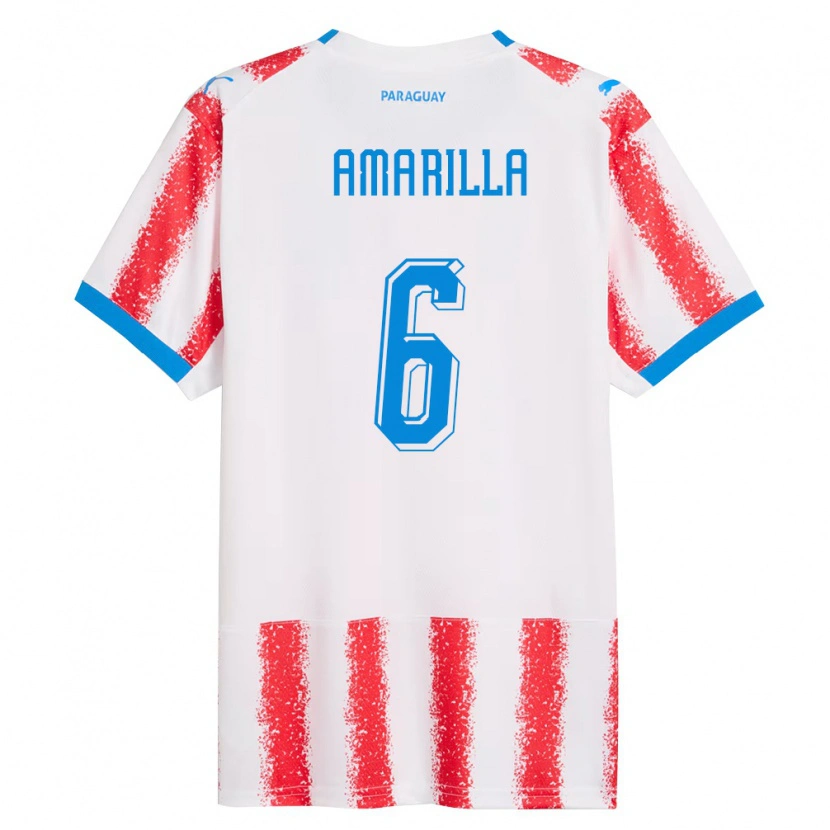 Danxen Niño Camiseta Paraguay Imanol Amarilla #6 Blanco Rojo Azul 1ª Equipación 26-28 La Camisa México