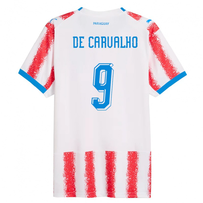 Danxen Niño Camiseta Paraguay Mauricio De Carvalho #9 Blanco Rojo Azul 1ª Equipación 26-28 La Camisa México
