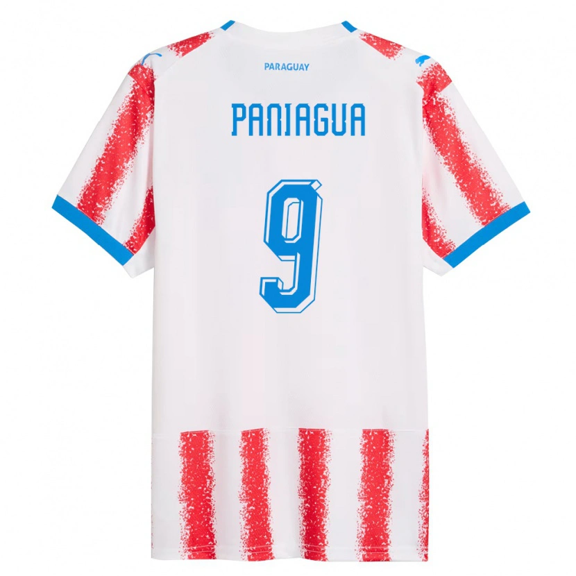 Danxen Niño Camiseta Paraguay Santiago Paniagua #9 Blanco Rojo Azul 1ª Equipación 26-28 La Camisa México
