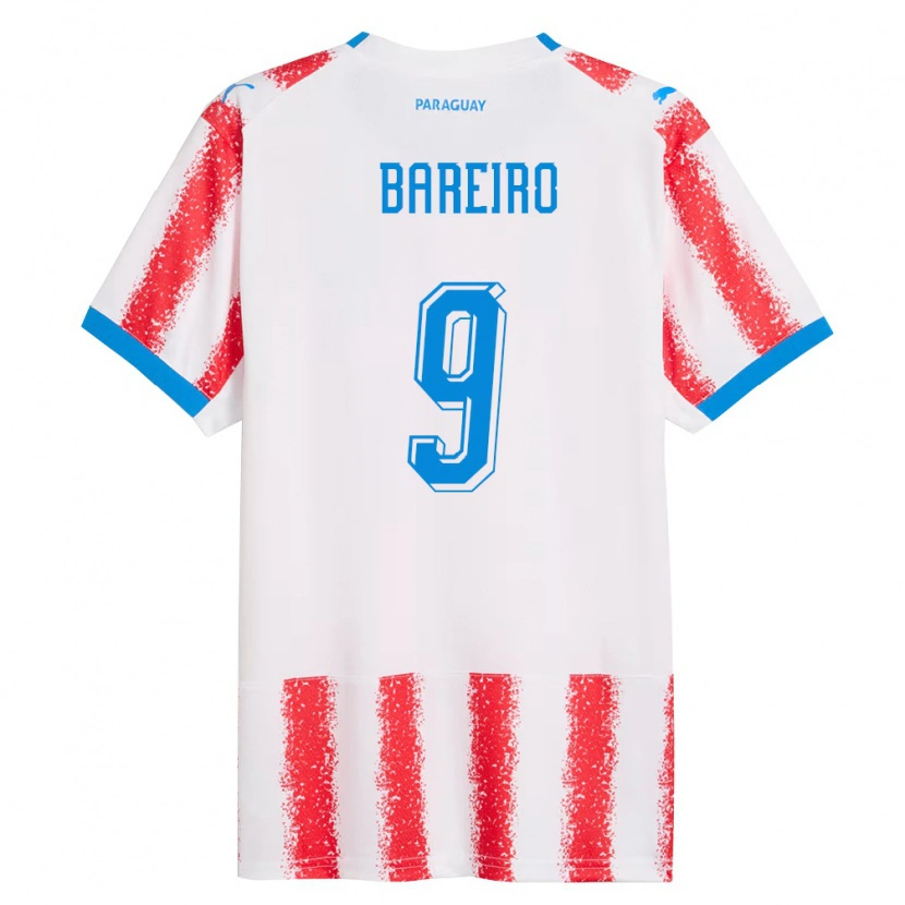 Danxen Niño Camiseta Paraguay Adam Bareiro #9 Blanco Rojo Azul 1ª Equipación 26-28 La Camisa México