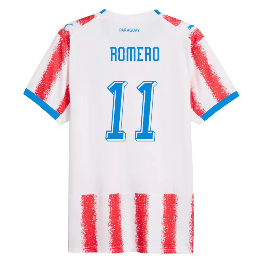 Danxen Niño Camiseta Paraguay Ángel Romero #11 Blanco Rojo Azul 1ª Equipación 26-28 La Camisa México