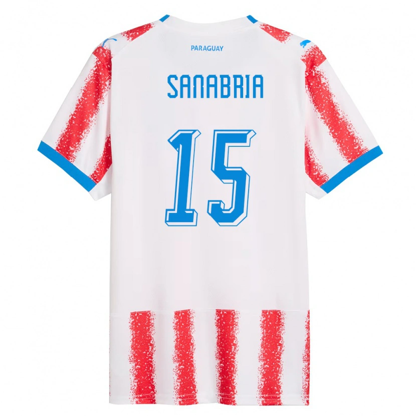 Danxen Niño Camiseta Paraguay Aldo Sanabria #15 Blanco Rojo Azul 1ª Equipación 26-28 La Camisa México