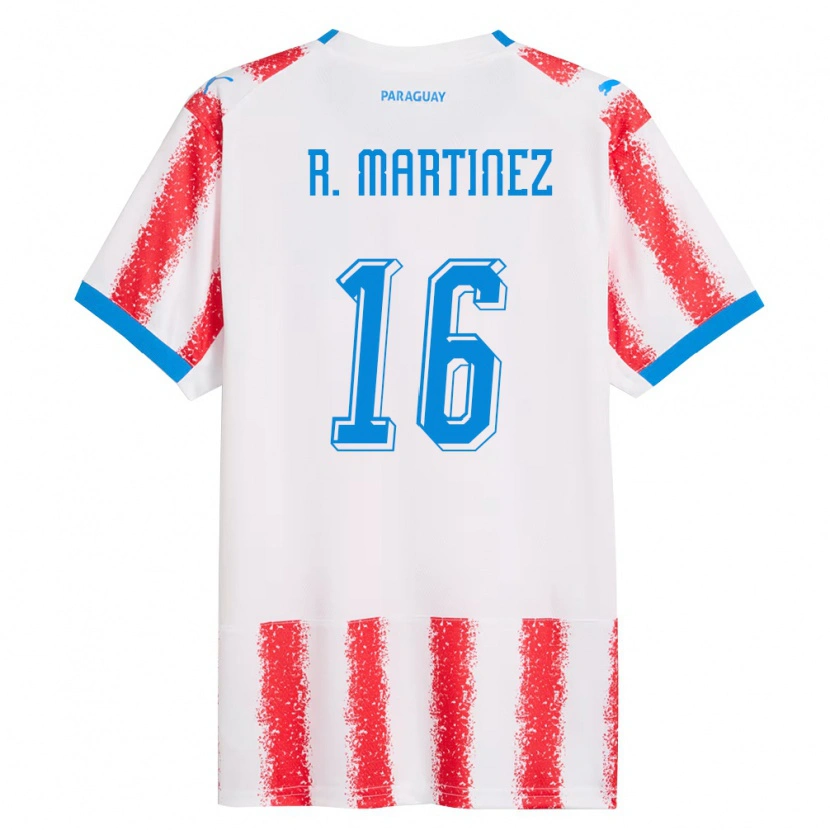 Danxen Niño Camiseta Paraguay Ramona Martínez #16 Blanco Rojo Azul 1ª Equipación 26-28 La Camisa México