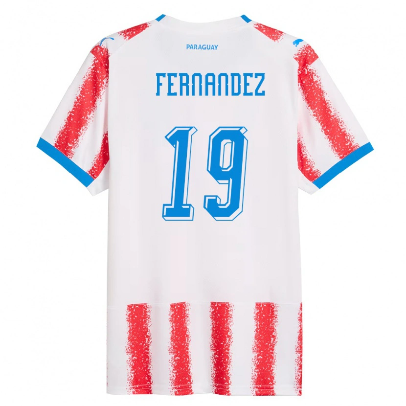 Danxen Niño Camiseta Paraguay David Fernández #19 Blanco Rojo Azul 1ª Equipación 26-28 La Camisa México
