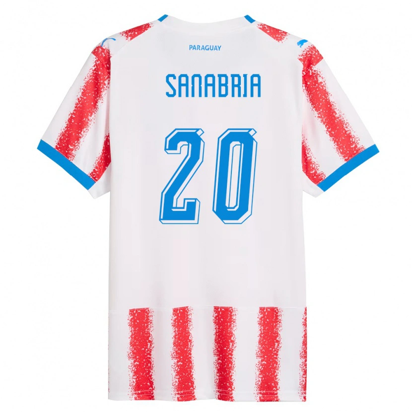 Danxen Niño Camiseta Paraguay Tobías Sanabria #20 Blanco Rojo Azul 1ª Equipación 26-28 La Camisa México