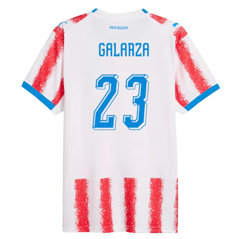 Danxen Niño Camiseta Paraguay Matías Galarza #23 Blanco Rojo Azul 1ª Equipación 26-28 La Camisa México