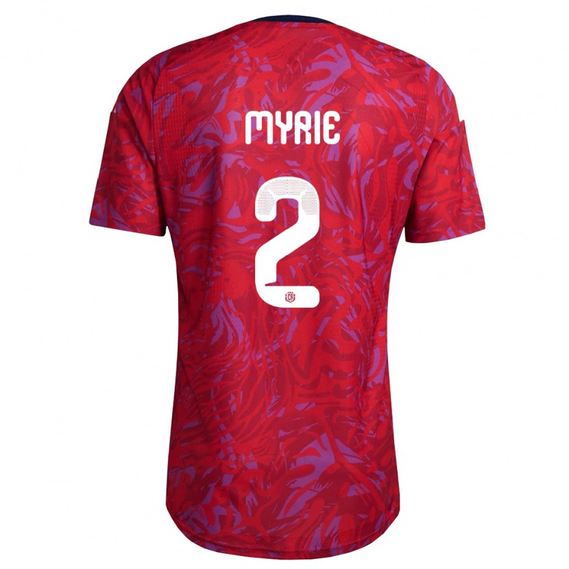 Danxen Niño Camiseta Costa Rica Kenan Myrie #2 Rojo Púrpura Marino 1ª Equipación 26-28 La Camisa México