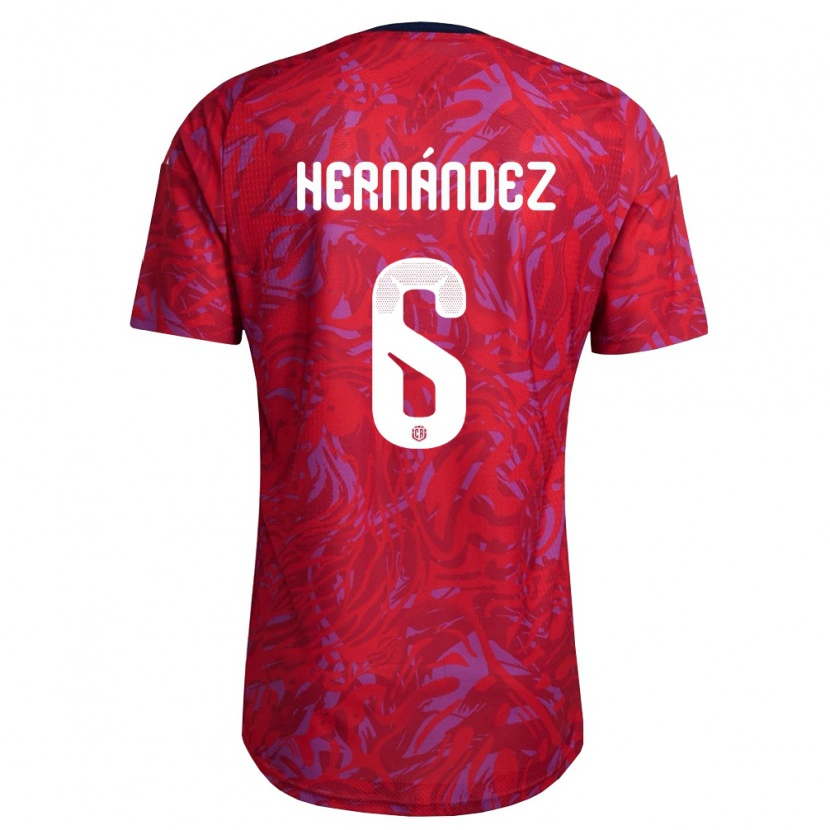 Danxen Niño Camiseta Costa Rica Jeremi Hernández #6 Rojo Púrpura Marino 1ª Equipación 26-28 La Camisa México