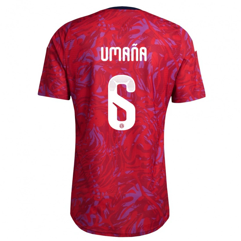 Danxen Niño Camiseta Costa Rica Ernesto Umaña #6 Rojo Púrpura Marino 1ª Equipación 26-28 La Camisa México