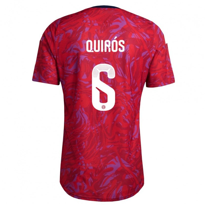Danxen Niño Camiseta Costa Rica Santiago Quirós #6 Rojo Púrpura Marino 1ª Equipación 26-28 La Camisa México