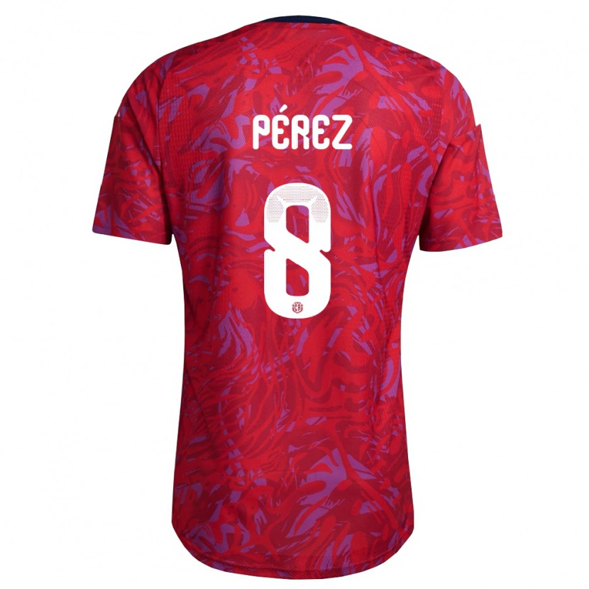 Danxen Niño Camiseta Costa Rica Adriel Pérez #8 Rojo Púrpura Marino 1ª Equipación 26-28 La Camisa México