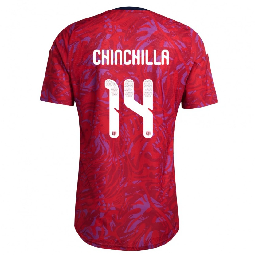 Danxen Niño Camiseta Costa Rica Priscila Chinchilla #14 Rojo Púrpura Marino 1ª Equipación 26-28 La Camisa México