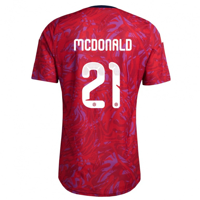 Danxen Niño Camiseta Costa Rica Kyan Mcdonald #21 Rojo Púrpura Marino 1ª Equipación 26-28 La Camisa México