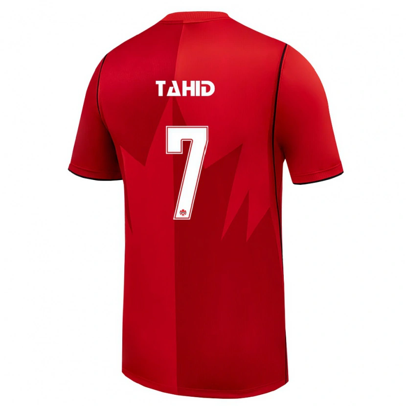 Danxen Niño Camiseta Canadá Taryck Tahid #7 Rojo Blanco 1ª Equipación 26-28 La Camisa México