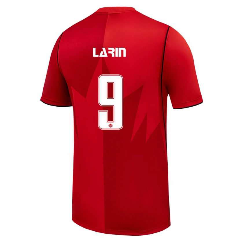 Danxen Niño Camiseta Canadá Cyle Larin #9 Rojo Blanco 1ª Equipación 26-28 La Camisa México