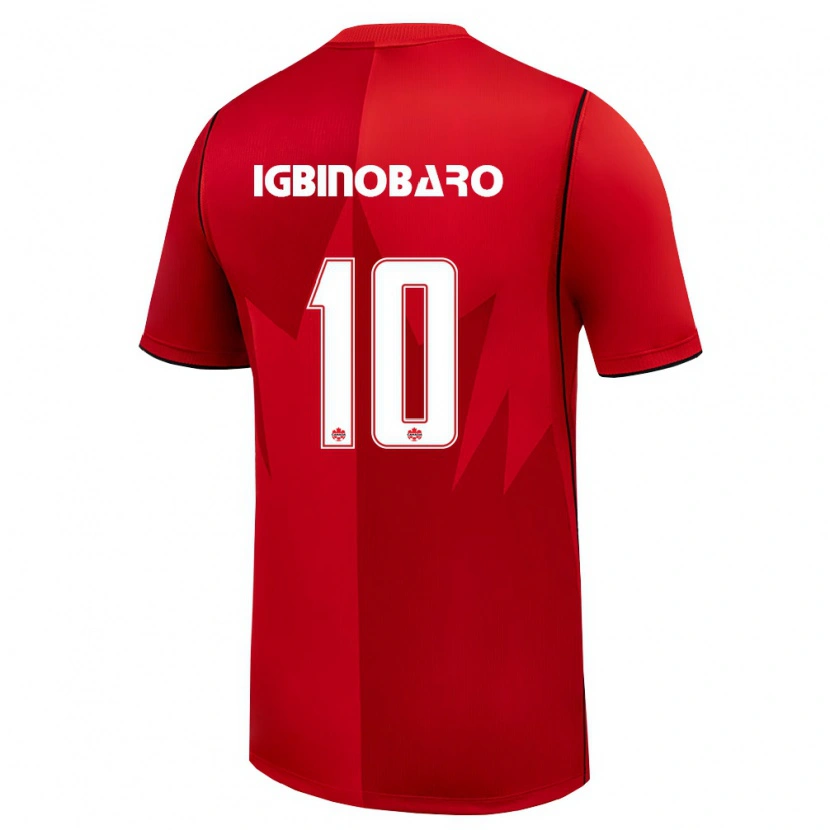 Danxen Niño Camiseta Canadá Philip Igbinobaro #10 Rojo Blanco 1ª Equipación 26-28 La Camisa México