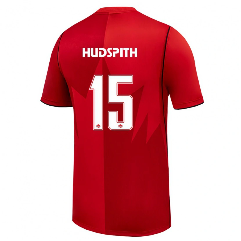 Danxen Niño Camiseta Canadá Henry Hudspith #15 Rojo Blanco 1ª Equipación 26-28 La Camisa México