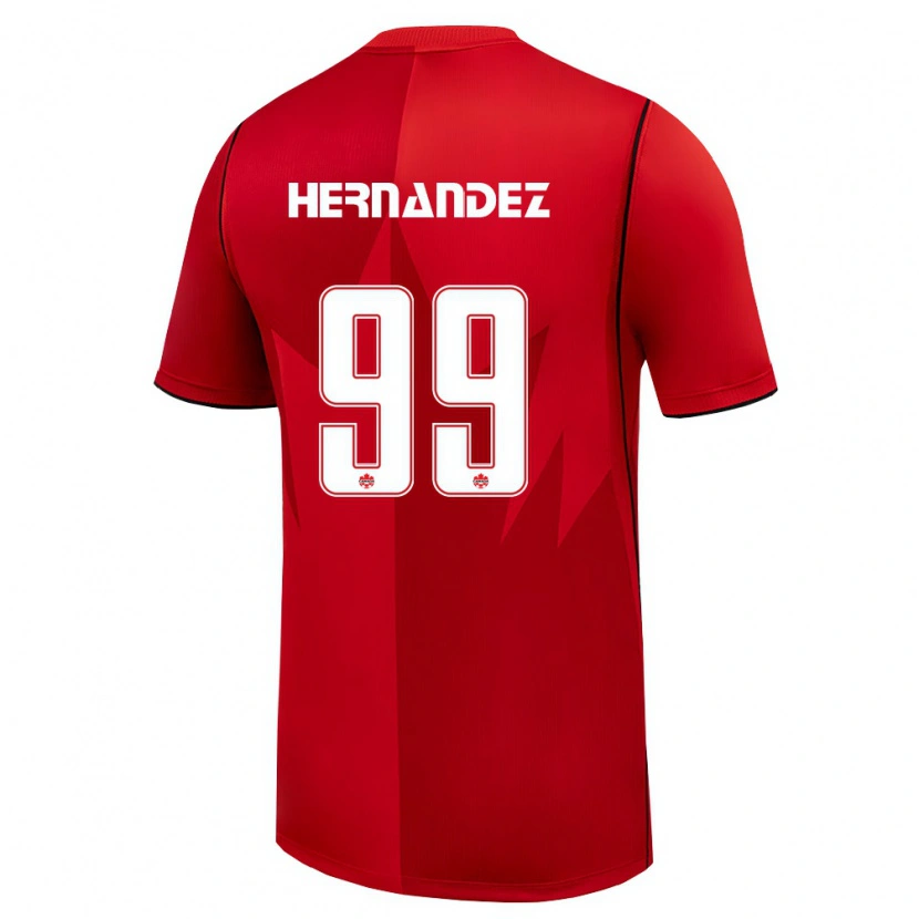 Danxen Niño Camiseta Canadá Jeneva Hernandez Gray #99 Rojo Blanco 1ª Equipación 26-28 La Camisa México