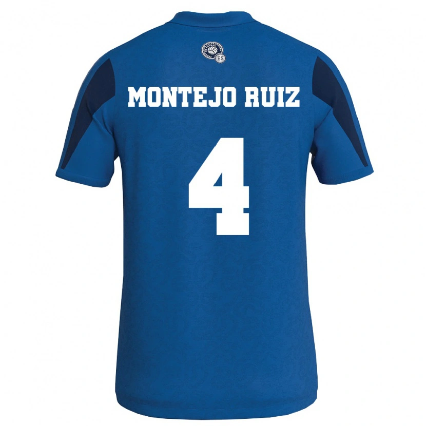 Danxen Niño Camiseta El Salvador David Montejo Ruiz #4 Azul Marino 1ª Equipación 26-28 La Camisa México