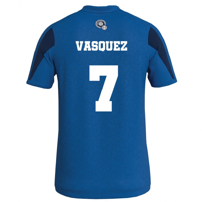Danxen Niño Camiseta El Salvador Styven Vásquez #7 Azul Marino 1ª Equipación 26-28 La Camisa México