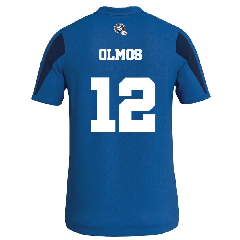 Danxen Niño Camiseta El Salvador Justin Olmos #12 Azul Marino 1ª Equipación 26-28 La Camisa México