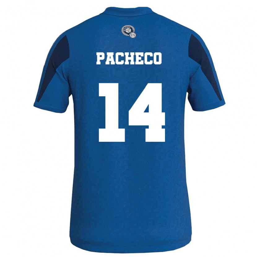 Danxen Niño Camiseta El Salvador Owen Pacheco #14 Azul Marino 1ª Equipación 26-28 La Camisa México